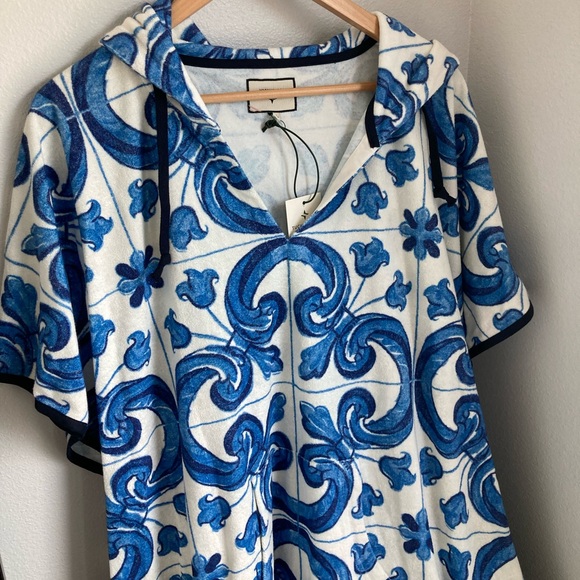 NWT Tuckernuck Majolica Terrycloth Cover Up M/L - Picture 3 of 13